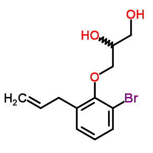 3-(2-烯丙基-6-溴苯氧基)-1,2-丙二醇结构式_63905-18-0结构式
