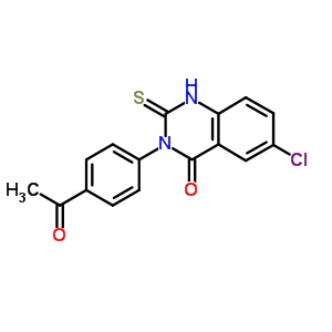 3-(4-Acetylphenyl)-6-chloro-2,3-dihydro-2-thioxoquinazolin-4(1h)-one Structure,64046-69-1Structure