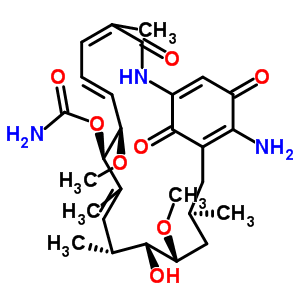 (10E)-19-氨基-13-羟基-8,14-二甲氧基-4,10,12,16-四甲基-3,20,22-三氧代-2-氮杂双环[16.3.1]二十二碳-1(21),4,6,10,18-五烯-9-基氨基甲酸酯结构式_64202-81-9结构式