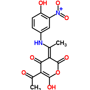 5-Acetyl-4-hydroxy-3-[1-[(4-hydroxy-3-nitrophenyl)amino]ethylidene]-2h-pyran-2,6(3h)-dione Structure,64353-90-8Structure