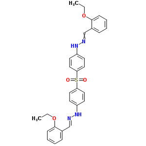 N-[(2-乙氧基苯基)亚甲基氨基]-4-[4-[(2z)-2-[(2-乙氧基苯基)亚甲基]肼基]苯基]磺酰基-苯胺结构式_6634-58-8结构式