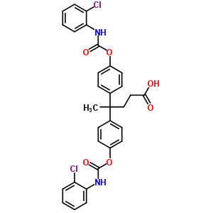 4,4-Bis[4-[(2-chlorophenyl)carbamoyloxy]phenyl]pentanoic acid Structure,6634-59-9Structure