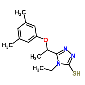 5-[1-(3,5-二甲基苯氧基)乙基]-4-乙基-4H-1,2,4-噻唑-3-硫醇结构式_667413-03-8结构式