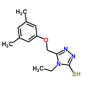 5-[(3,5-二甲基苯氧基)甲基]-4-乙基-4H-1,2,4-噻唑-3-硫醇结构式_667413-42-5结构式