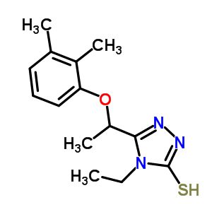 5-[1-(2,3-二甲基苯氧基)乙基]-4-乙基-4H-1,2,4-噻唑-3-硫醇结构式_667413-67-4结构式