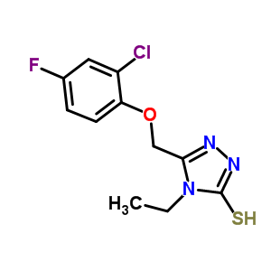 5-[(2-氯-4-氟苯氧基)甲基]-4-乙基-4H-1,2,4-噻唑-3-硫醇结构式_667414-15-5结构式