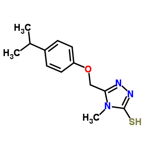 5-[(4-异丙基苯氧基)甲基]-4-甲基-4H-1,2,4-噻唑-3-硫醇结构式_667414-35-9结构式