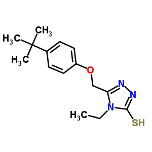 5-[(4-叔丁基苯氧基)甲基]-4-乙基-4H-1,2,4-噻唑-3-硫醇结构式_667437-94-7结构式