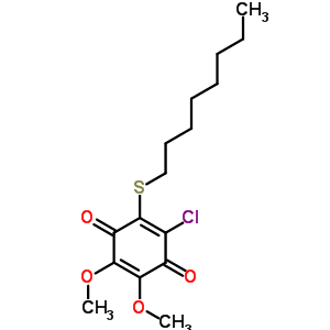 2,5-Cyclohexadiene-1,4-dione, 2-chloro-5, 6-dimethoxy-3-(octylthio)- Structure,66777-02-4Structure