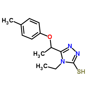 4-乙基-5-[1-(4-甲基苯氧基)乙基]-4H-1,2,4-噻唑-3-硫醇结构式_669705-05-9结构式
