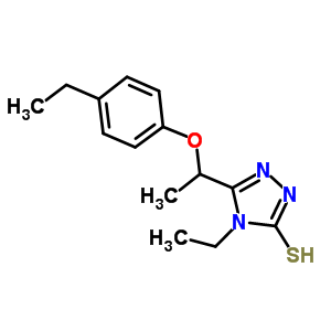 4-乙基-5-[1-(4-乙基苯氧基)乙基]-4H-1,2,4-噻唑-3-硫醇结构式_669708-91-2结构式
