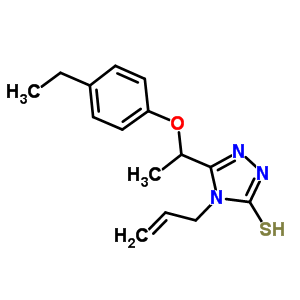 4-烯丙基-5-[1-(4-乙基苯氧基)乙基]-4H-1,2,4-噻唑-3-硫醇结构式_669708-94-5结构式