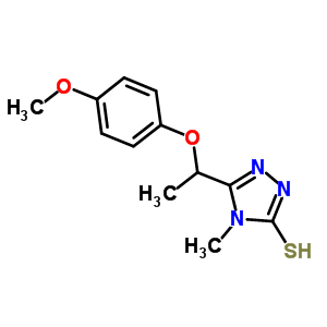 5-[1-(4-Methoxyphenoxy)ethyl]-4-methyl-4H-1,2,4-triazole-3-thiol Structure,669737-44-4Structure