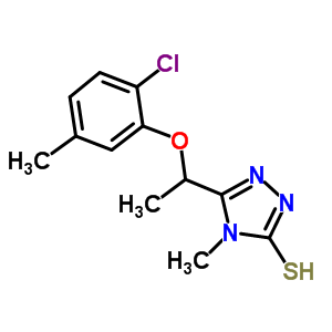 5-[1-(2-Chloro-5-methylphenoxy)ethyl]-4-methyl-4H-1,2,4-triazole-3-thiol Structure,669737-45-5Structure