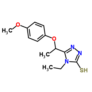 4-Ethyl-5-[1-(4-methoxyphenoxy)ethyl]-4H-1,2,4-triazole-3-thiol Structure,669737-47-7Structure
