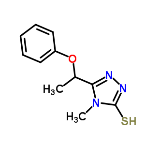 4-甲基-5-(1-苯氧基乙基)-4H-1,2,4-噻唑-3-硫醇结构式_669750-24-7结构式