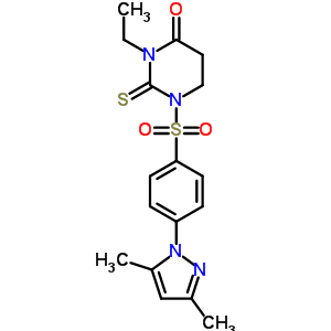 4(1H)-pyrimidinone,1-[[4-(3,5-dimethyl-1h-pyrazol-1-yl)phenyl]sulfonyl]-3-ethyltetrahydro-2-thioxo- Structure,69181-02-8Structure