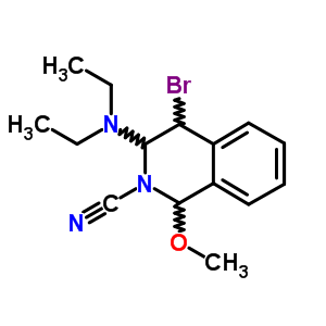 2(1H)-isoquinolinecarbonitrile, 4-bromo-3-(diethylamino)-3,4-dihydro-1-methoxy- Structure,70259-79-9Structure
