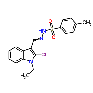 N-[(2-氯-1-乙基-吲哚-3-基)亚甲基氨基]-4-甲基-苯磺酰胺结构式_70952-11-3结构式