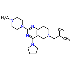5,6,7,8-四氢-2-(4-甲基-1-哌嗪)-6-(2-甲基丙基)-4-(1-吡咯烷)-吡啶并[4,3-d]嘧啶结构式_7128-36-1结构式