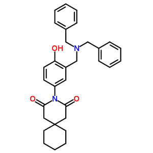 9-[3-[(Dibenzylamino)methyl]-4-hydroxy-phenyl]-9-azaspiro[5.5]undecane-8,10-dione Structure,71471-49-3Structure