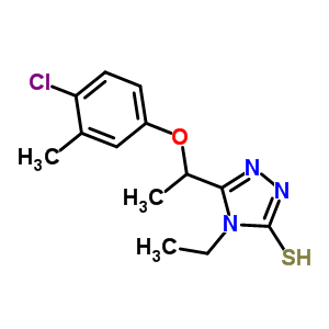 5-[1-(4-氯-3-甲基苯氧基)乙基]-4-乙基-4H-1,2,4-噻唑-3-硫醇结构式_725217-57-2结构式
