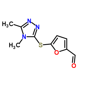 5-[(4,5-二甲基-4H-1,2,4-噻唑-3-基)硫代]-2-糠醛结构式_728035-62-9结构式