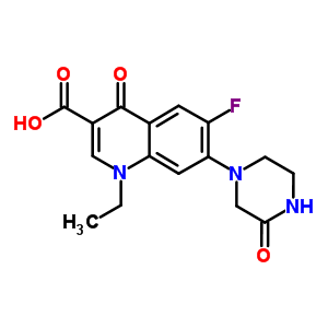 1-Ethyl-6-fluoro-4-oxo-7-(3-oxopiperazin-1-yl)quinoline-3-carboxylic acid Structure,74011-42-0Structure