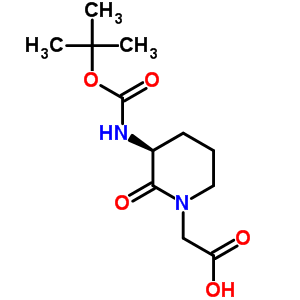 (S)-2-(3-(tert-butoxycarbonylamino)-2-oxopiperidin-1-yl)aceticacid Structure,74411-97-5Structure