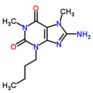 8-氨基-3-丁基-1,7-二甲基-嘌呤-2,6-二酮结构式_7464-85-9结构式