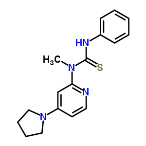 1-甲基-3-苯基-1-(4-吡咯烷-1-基吡啶-2-基)硫代脲结构式_75291-68-8结构式
