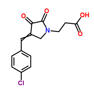 3-[4-[(4-氯苯基)亚甲基]-2,3-二氧代-吡咯烷-1-基]丙酸结构式_76628-85-8结构式