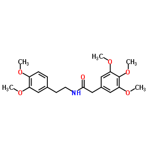 N-[2-(3,4-二甲氧基苯基)乙基]-2-(3,4,5-三甲氧基苯基)乙酰胺结构式_7668-87-3结构式