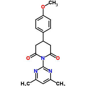 1-(4,6-二甲基-2-嘧啶)-4-(4-甲氧基苯基)-2,6-哌啶二酮结构式_76734-05-9结构式