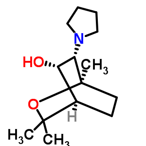 (1a,4a,5b,6b)-(9ci)-1,3,3-三甲基-6-(1-吡咯烷)-2-噁双环[2.2.2]辛烷-5-醇结构式_76793-01-6结构式