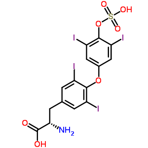 (2S)-2-氨基-3-[4-(3,5-二碘-4-磺基氧基苯氧基)-3,5-二碘苯基]丙酸结构式_77074-49-8结构式