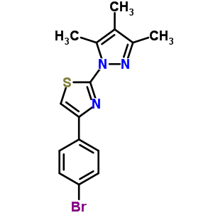 1-[4-(4-溴苯基)-1,3-噻唑-2-基]-3,4,5-三甲基-吡唑结构式_82100-82-1结构式