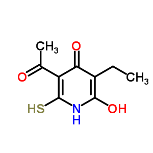 2(1H)-pyridinone,5-acetyl-3-ethyl-4-hydroxy-6-mercapto- Structure,82843-25-2Structure