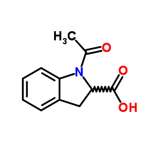 1-乙酰基-2,3-二氢-1H-吲哚-2-羧酸结构式_82923-75-9结构式
