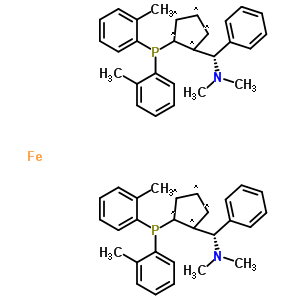 (ALPHAS,ALPHAS)-1,1-双[ALPHA-(二甲基氨基)苄基]-(R,R)-2,2-双[双(2-甲基苯基)膦]二茂铁结构式_831226-39-2结构式