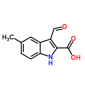 3-甲酰基-5-甲基-1H-吲哚-2-羧酸结构式_842971-74-8结构式
