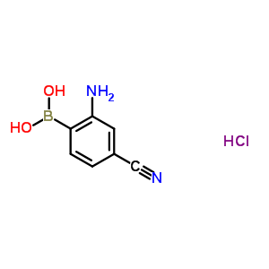 (2-氨基-4-氰基)苯硼酸盐酸盐结构式_850568-47-7结构式
