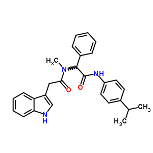 N-methyl-n-[2-[[4-(1-methylethyl)phenyl]amino]-2-oxo-1-phenylethyl]-1h-indole-3-acetamide Structure,853138-65-5Structure