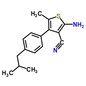 2-氨基-4-(4-异丁基苯基)-5-甲基噻吩-3-甲腈结构式_861408-82-4结构式