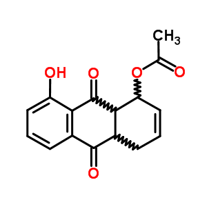 1-乙酰氧基-8-羟基-1,4,4a,9a-四氢蒽醌结构式_86668-63-5结构式