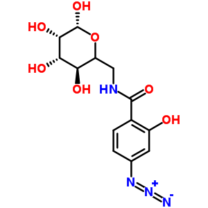 N-(4-叠氮基水杨基)-6-酰胺基-6-脱氧-吡喃葡萄糖结构式_86979-66-0结构式