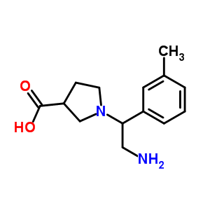 1-(2-氨基-1-间甲苯乙基)-吡咯烷-3-羧酸结构式_886363-94-6结构式