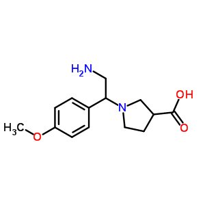 1-[2-氨基-1-(4-甲氧基-苯基)-乙基]-吡咯烷-3-羧酸结构式_886364-07-4结构式