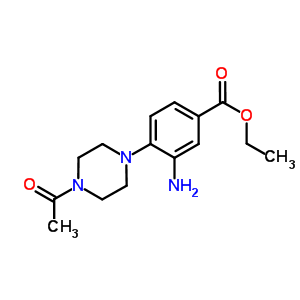 4-(4-乙酰基-1-哌嗪)-3-氨基苯甲酸乙酯结构式_889946-58-1结构式