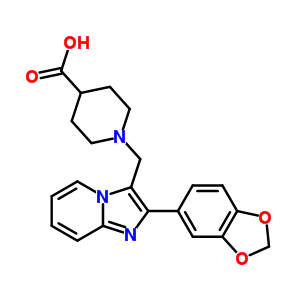 1-(2-苯并[1,3]二氧代-5咪唑并[1,2-a]吡啶-3-甲基)-哌啶-4-羧酸结构式_904814-29-5结构式